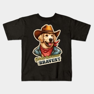 golden retriever cowboy Kids T-Shirt